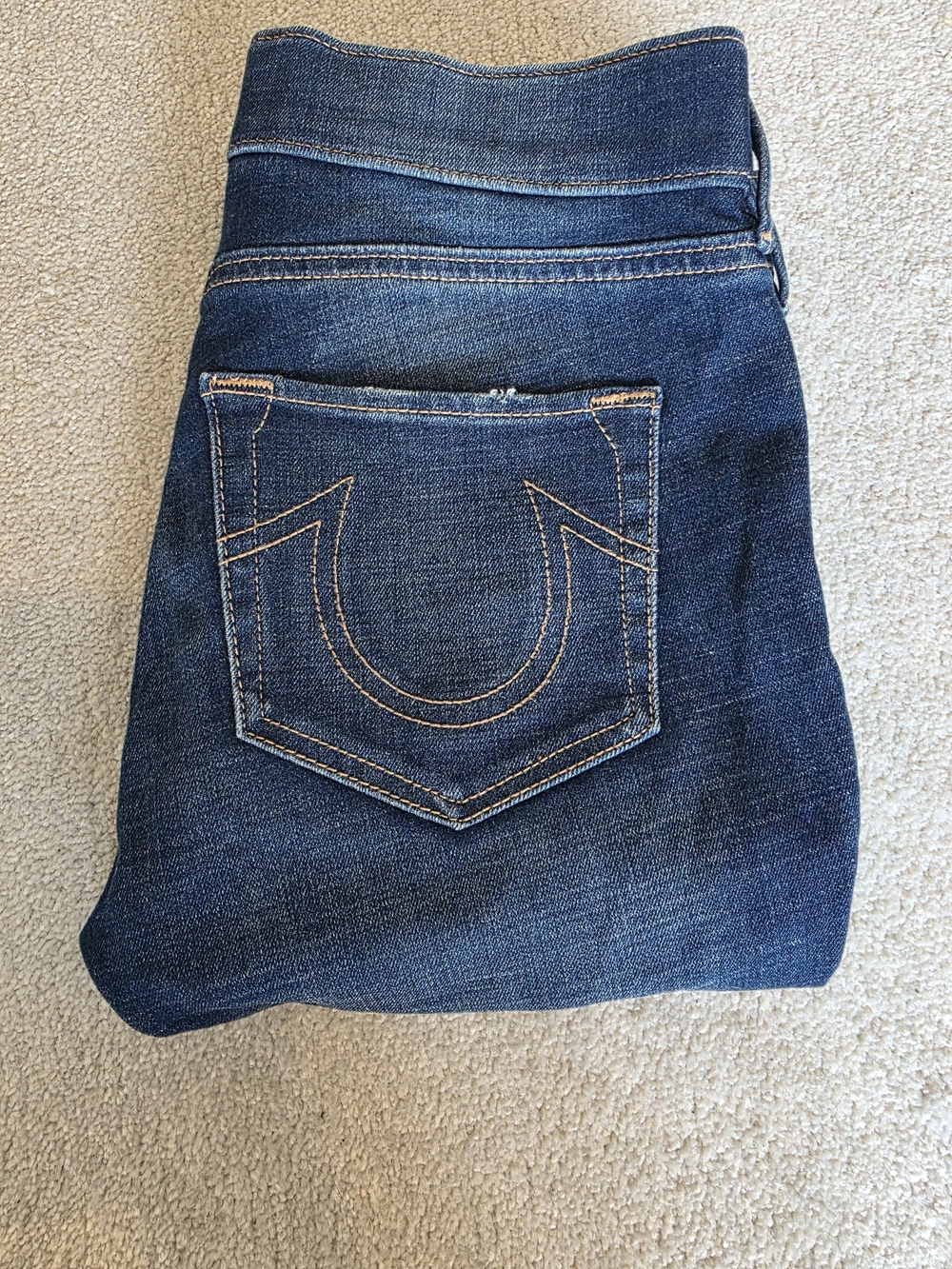 True Religion Indigo Skinny Jeans with Contrast Stitch